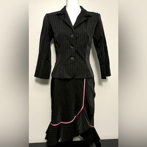 Pinstripe skirt suit